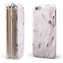 Mixtured Pink and Gray v9 Textured Marble iPhone 6/6s or 6/6s Plus 2-Piece Hybrid INK-Fuzed Case