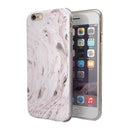 Mixtured Pink and Gray v9 Textured Marble iPhone 6/6s or 6/6s Plus 2-Piece Hybrid INK-Fuzed Case