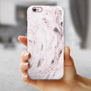 Mixtured Pink and Gray v9 Textured Marble iPhone 6/6s or 6/6s Plus 2-Piece Hybrid INK-Fuzed Case
