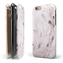 Mixtured Pink and Gray v9 Textured Marble iPhone 6/6s or 6/6s Plus 2-Piece Hybrid INK-Fuzed Case