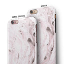 Mixtured Pink and Gray v9 Textured Marble iPhone 6/6s or 6/6s Plus 2-Piece Hybrid INK-Fuzed Case