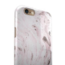 Mixtured Pink and Gray v9 Textured Marble iPhone 6/6s or 6/6s Plus 2-Piece Hybrid INK-Fuzed Case