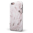 Mixtured Pink and Gray v9 Textured Marble iPhone 6/6s or 6/6s Plus 2-Piece Hybrid INK-Fuzed Case