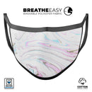 Mixtured Textured Marble v5 - Made in USA Mouth Cover Unisex Anti-Dust Cotton Blend Reusable & Washable Face Mask with Adjustable Sizing for Adult or Child