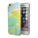 Mixtured Yellow and Green Textured Marble iPhone 6/6s or 6/6s Plus 2-Piece Hybrid INK-Fuzed Case