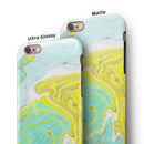 Mixtured Yellow and Green Textured Marble iPhone 6/6s or 6/6s Plus 2-Piece Hybrid INK-Fuzed Case