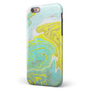 Mixtured Yellow and Green Textured Marble iPhone 6/6s or 6/6s Plus 2-Piece Hybrid INK-Fuzed Case