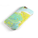 Mixtured Yellow and Green Textured Marble iPhone 6/6s or 6/6s Plus 2-Piece Hybrid INK-Fuzed Case