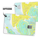 Mixtured Yellow and Green Textured Marble - Premium Protective Decal Skin-Kit for the Apple Credit Card