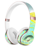 Mixtured Yellow and Green Textured Marble Full-Body Skin Kit for the Beats by Dre Solo 3 Wireless Headphones