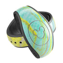 Mixtured Yellow and Green Textured Marble - Decal Skin Wrap Kit for the Disney Magic Band