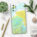 Mixtured Yellow and Green Textured Marble - Skin-Kit for the Samsung Galaxy S-Series S20, S20 Plus, S20 Ultra , S10 & others (All Galaxy Devices Available)