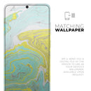 Mixtured Yellow and Green Textured Marble - Skin-Kit for the Samsung Galaxy S-Series S20, S20 Plus, S20 Ultra , S10 & others (All Galaxy Devices Available)