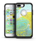 Mixtured Yellow and Green Textured Marble - iPhone 7 or 7 Plus Commuter Case Skin Kit