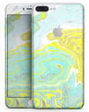 Mixtured Yellow and Green Textured Marble - Skin-kit for the iPhone 8 or 8 Plus