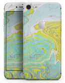Mixtured Yellow and Green Textured Marble - Skin-kit for the iPhone 8 or 8 Plus