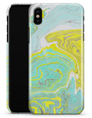 Mixtured Yellow and Green Textured Marble - iPhone X Clipit Case