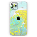 Mixtured Yellow and Green Textured Marble - Vinyl Skin Wrap for iPhone 17 Pro Max, 17 Pro, 17 Air, 17, 16 & All Models — Soft Matte or Ultra Gloss