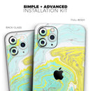 Mixtured Yellow and Green Textured Marble - Vinyl Skin Wrap for iPhone 17 Pro Max, 17 Pro, 17 Air, 17, 16 & All Models — Soft Matte or Ultra Gloss