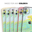 Mixtured Yellow and Green Textured Marble - Vinyl Skin Wrap for iPhone 17 Pro Max, 17 Pro, 17 Air, 17, 16 & All Models — Soft Matte or Ultra Gloss