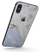 Mixtured blue and Gray v3 Textured Marble - iPhone X Skin-Kit