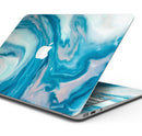 Modern Marble Aqua Mix V14 - Skin Decal Wrap Kit Compatible with the Apple MacBook Pro, Pro with Touch Bar or Air (11", 12", 13", 15" & 16" - All Versions Available)