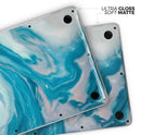 Modern Marble Aqua Mix V14 - Skin Decal Wrap Kit Compatible with the Apple MacBook Pro, Pro with Touch Bar or Air (11", 12", 13", 15" & 16" - All Versions Available)