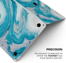 Modern Marble Aqua Mix V14 - Skin Decal Wrap Kit Compatible with the Apple MacBook Pro, Pro with Touch Bar or Air (11", 12", 13", 15" & 16" - All Versions Available)