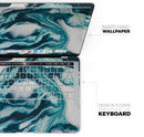Modern Marble Aqua Mix V1 - Skin Decal Wrap Kit Compatible with the Apple MacBook Pro, Pro with Touch Bar or Air (11", 12", 13", 15" & 16" - All Versions Available)