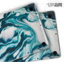 Modern Marble Aqua Mix V1 - Skin Decal Wrap Kit Compatible with the Apple MacBook Pro, Pro with Touch Bar or Air (11", 12", 13", 15" & 16" - All Versions Available)