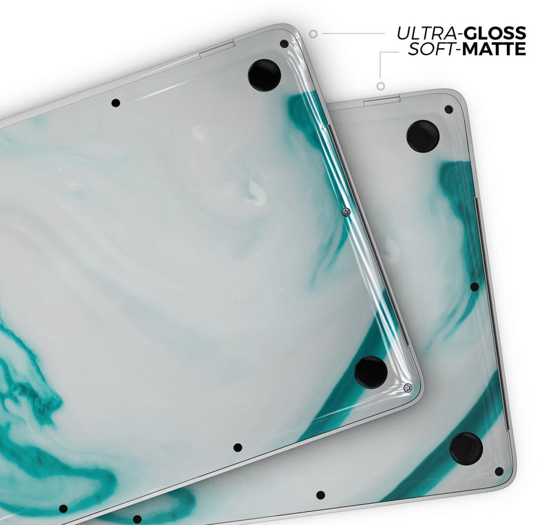 Modern Marble Aqua Mix V6 - Skin Decal Wrap Kit Compatible with the Apple MacBook Pro, Pro with Touch Bar or Air (11", 12", 13", 15" & 16" - All Versions Available)