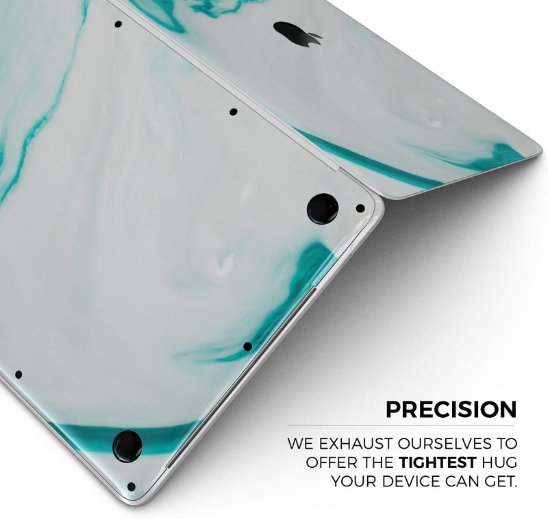 Modern Marble Aqua Mix V6 - Skin Decal Wrap Kit Compatible with the Apple MacBook Pro, Pro with Touch Bar or Air (11", 12", 13", 15" & 16" - All Versions Available)