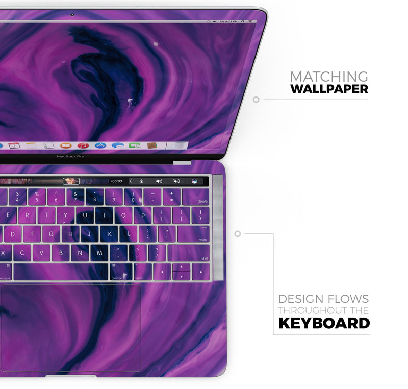 Modern Marble Purple Mix V1 - Skin Decal Wrap Kit Compatible with the Apple MacBook Pro, Pro with Touch Bar or Air (11", 12", 13", 15" & 16" - All Versions Available)