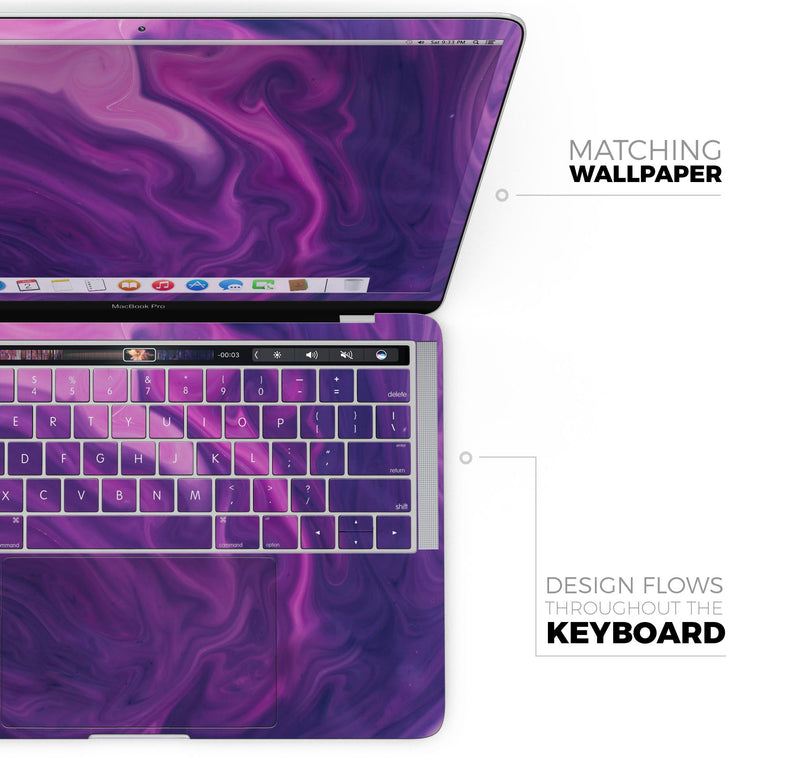 Modern Marble Purple Mix V3 - Skin Decal Wrap Kit Compatible with the Apple MacBook Pro, Pro with Touch Bar or Air (11", 12", 13", 15" & 16" - All Versions Available)