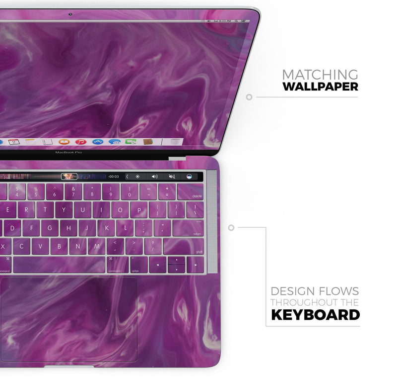 Modern Marble Purple Mix V4 - Skin Decal Wrap Kit Compatible with the Apple MacBook Pro, Pro with Touch Bar or Air (11", 12", 13", 15" & 16" - All Versions Available)