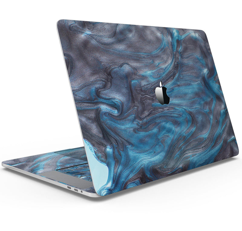 Modern Marble Sapphire Metallic Mix V12 - Skin Decal Wrap Kit Compatible with the Apple MacBook Pro, Pro with Touch Bar or Air (11", 12", 13", 15" & 16" - All Versions Available)