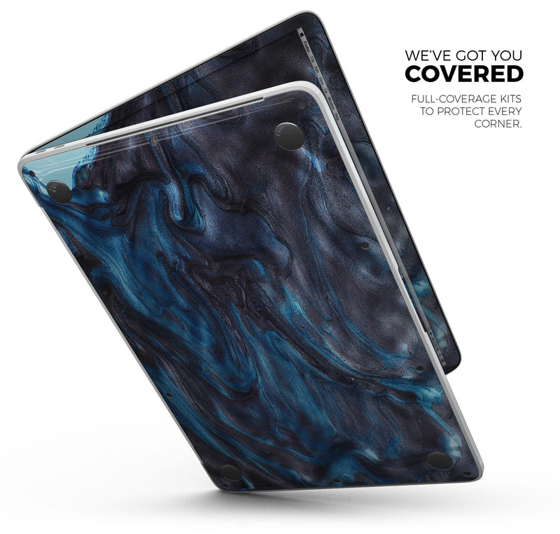 Modern Marble Sapphire Metallic Mix V12 - Skin Decal Wrap Kit Compatible with the Apple MacBook Pro, Pro with Touch Bar or Air (11", 12", 13", 15" & 16" - All Versions Available)