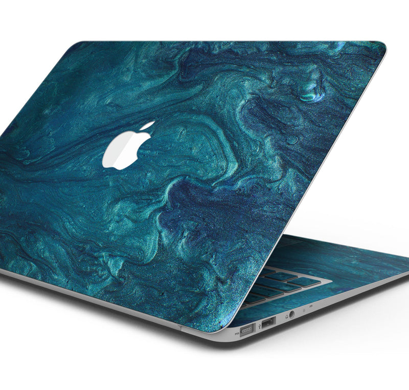 Modern Marble Sapphire Metallic Mix V2 - Skin Decal Wrap Kit Compatible with the Apple MacBook Pro, Pro with Touch Bar or Air (11", 12", 13", 15" & 16" - All Versions Available)