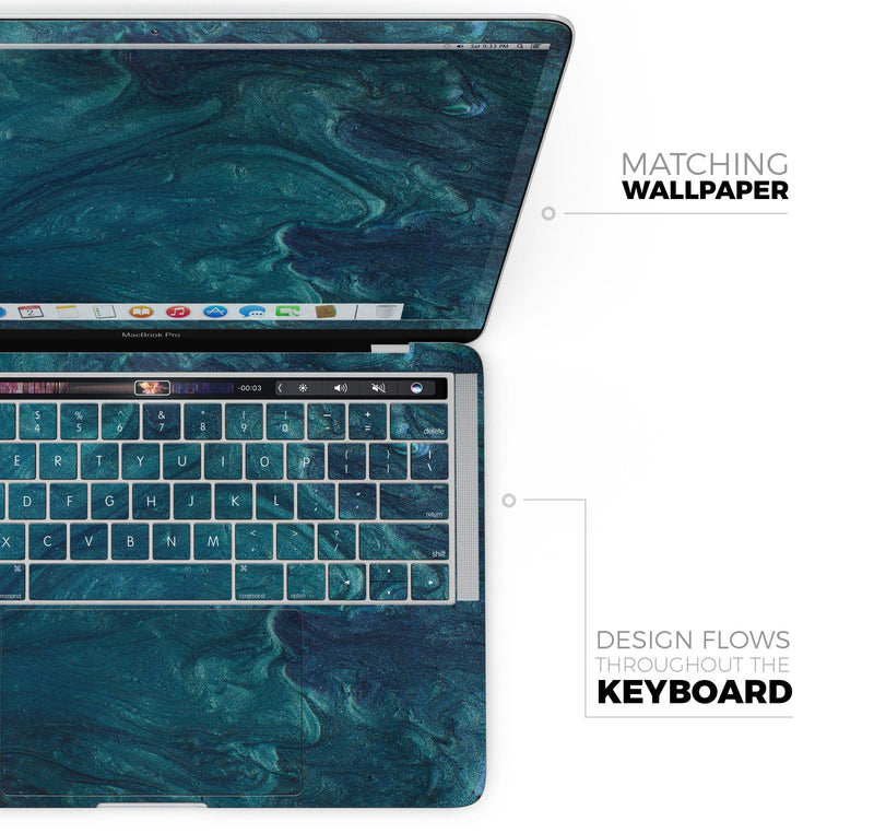 Modern Marble Sapphire Metallic Mix V2 - Skin Decal Wrap Kit Compatible with the Apple MacBook Pro, Pro with Touch Bar or Air (11", 12", 13", 15" & 16" - All Versions Available)