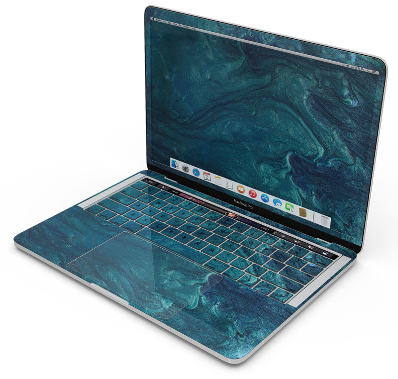 Modern Marble Sapphire Metallic Mix V2 - Skin Decal Wrap Kit Compatible with the Apple MacBook Pro, Pro with Touch Bar or Air (11", 12", 13", 15" & 16" - All Versions Available)