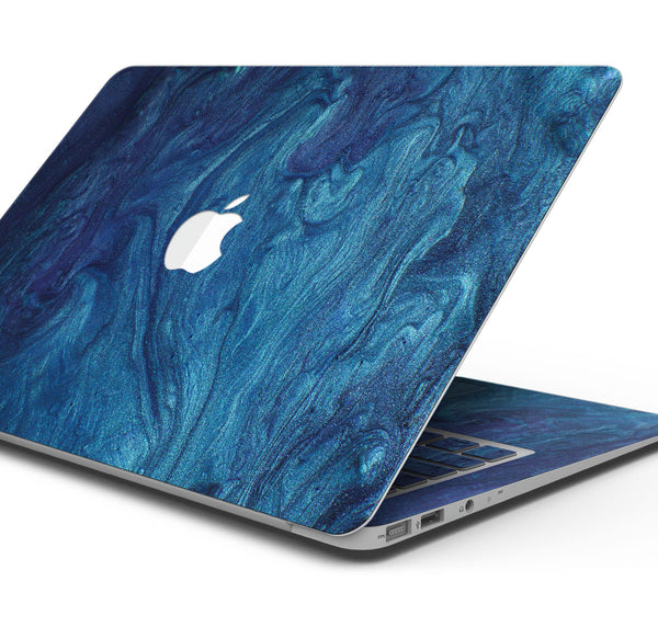 Modern Marble Sapphire Metallic Mix V3 - Skin Decal Wrap Kit Compatible with the Apple MacBook Pro, Pro with Touch Bar or Air (11", 12", 13", 15" & 16" - All Versions Available)