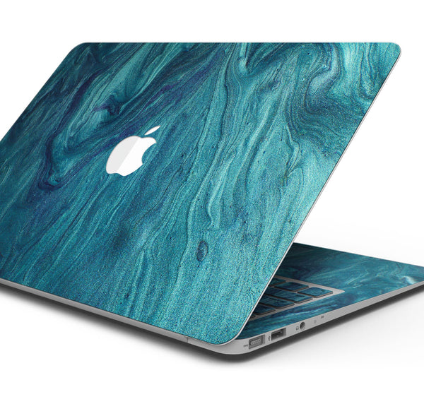 Modern Marble Sapphire Metallic Mix V4 - Skin Decal Wrap Kit Compatible with the Apple MacBook Pro, Pro with Touch Bar or Air (11", 12", 13", 15" & 16" - All Versions Available)