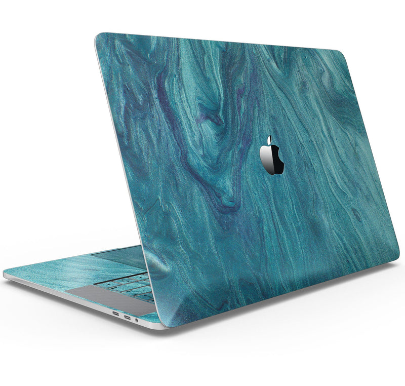Modern Marble Sapphire Metallic Mix V4 - Skin Decal Wrap Kit Compatible with the Apple MacBook Pro, Pro with Touch Bar or Air (11", 12", 13", 15" & 16" - All Versions Available)