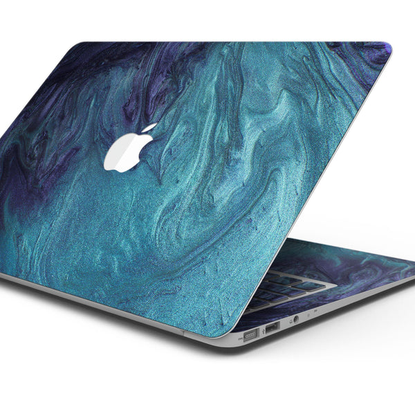 Modern Marble Sapphire Metallic Mix V6 - Skin Decal Wrap Kit Compatible with the Apple MacBook Pro, Pro with Touch Bar or Air (11", 12", 13", 15" & 16" - All Versions Available)
