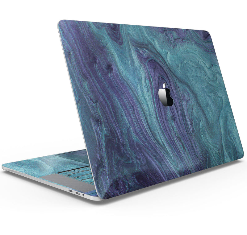Modern Marble Sapphire Metallic Mix V7 - Skin Decal Wrap Kit Compatible with the Apple MacBook Pro, Pro with Touch Bar or Air (11", 12", 13", 15" & 16" - All Versions Available)