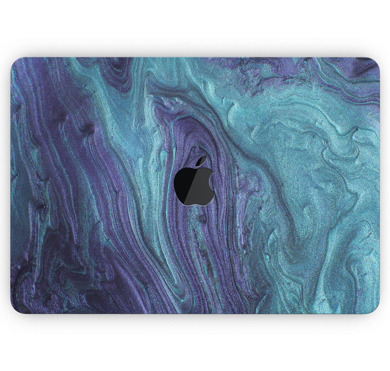 Modern Marble Sapphire Metallic Mix V7 - Skin Decal Wrap Kit Compatible with the Apple MacBook Pro, Pro with Touch Bar or Air (11", 12", 13", 15" & 16" - All Versions Available)