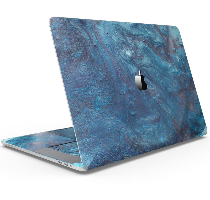 Modern Marble Sapphire Metallic Mix V8 - Skin Decal Wrap Kit Compatible with the Apple MacBook Pro, Pro with Touch Bar or Air (11", 12", 13", 15" & 16" - All Versions Available)