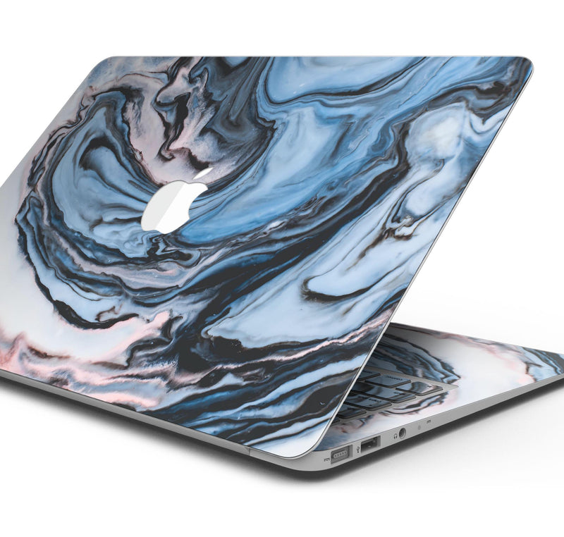 Modern Marble Subtle Blue Mix V1 - Skin Decal Wrap Kit Compatible with the Apple MacBook Pro, Pro with Touch Bar or Air (11", 12", 13", 15" & 16" - All Versions Available)