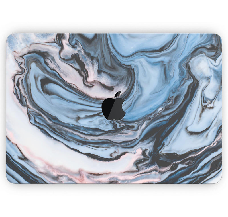 Modern Marble Subtle Blue Mix V1 - Skin Decal Wrap Kit Compatible with the Apple MacBook Pro, Pro with Touch Bar or Air (11", 12", 13", 15" & 16" - All Versions Available)