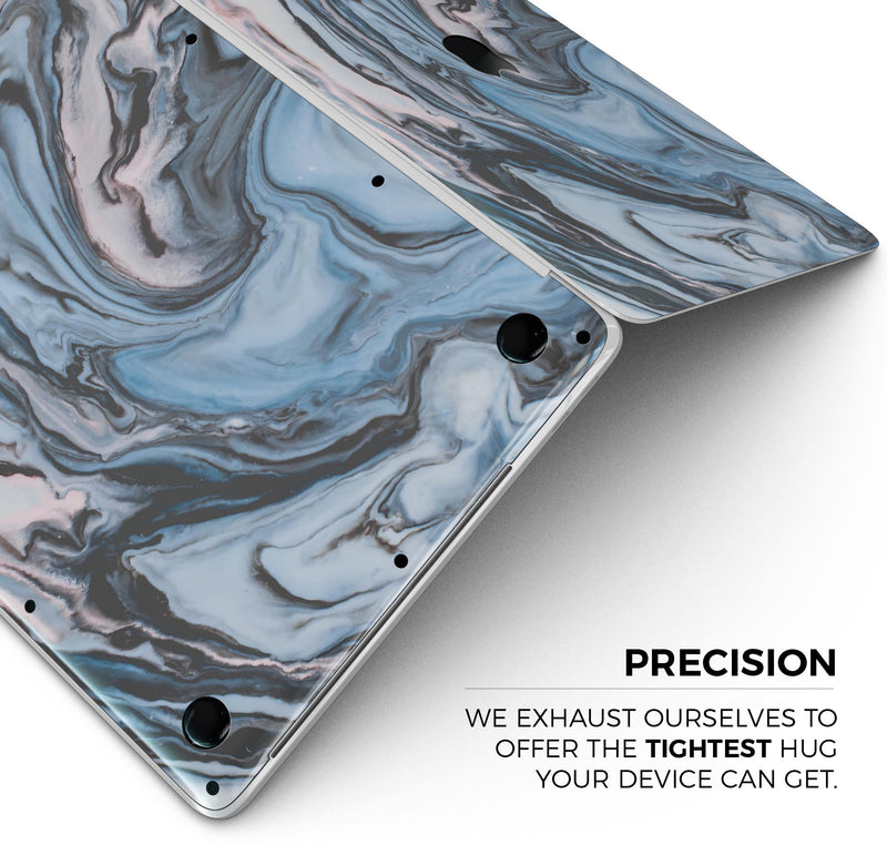 Modern Marble Subtle Blue Mix V1 - Skin Decal Wrap Kit Compatible with the Apple MacBook Pro, Pro with Touch Bar or Air (11", 12", 13", 15" & 16" - All Versions Available)